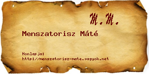 Menszatorisz Máté névjegykártya